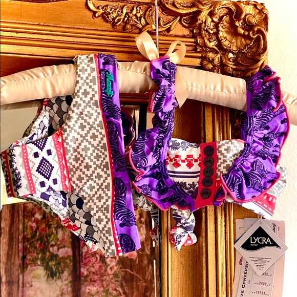 ✨SALE✨🦓Designer Zebra Winter Bikini Set💜 - Picture 2 of 5